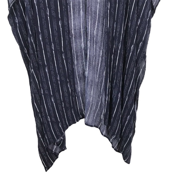 Soft Surroundings Blue White Long Open Drape Cardigan Wrap MISSY ONE SIZE *AS IS - Picture 6 of 14
